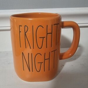 Rae Dunn Halloween Mug Vintage Orange Fright Night